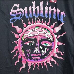 Sublime Sun Graphic T-Shirt Men's Size Small Black Pink Purple Logo New